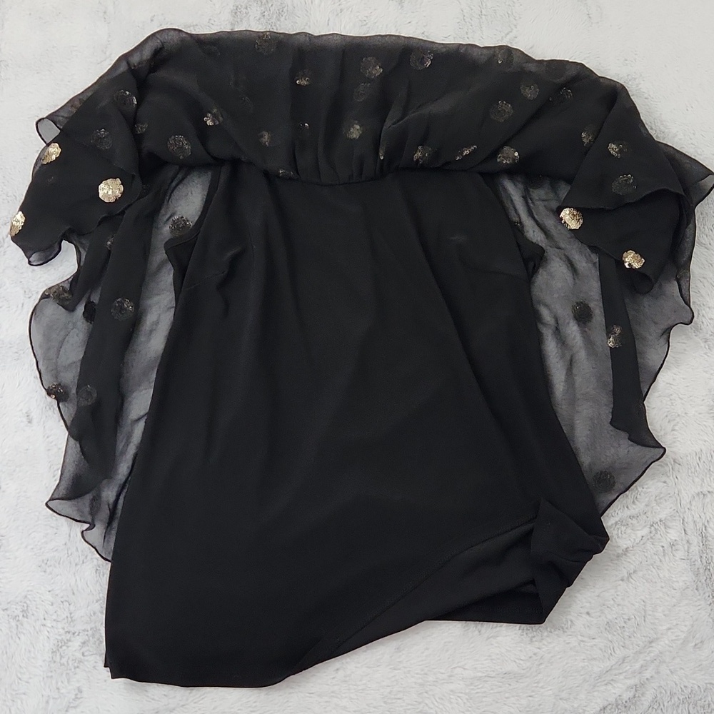 CATO women's black blouse with gold sequins size S - Picture 5 of 12